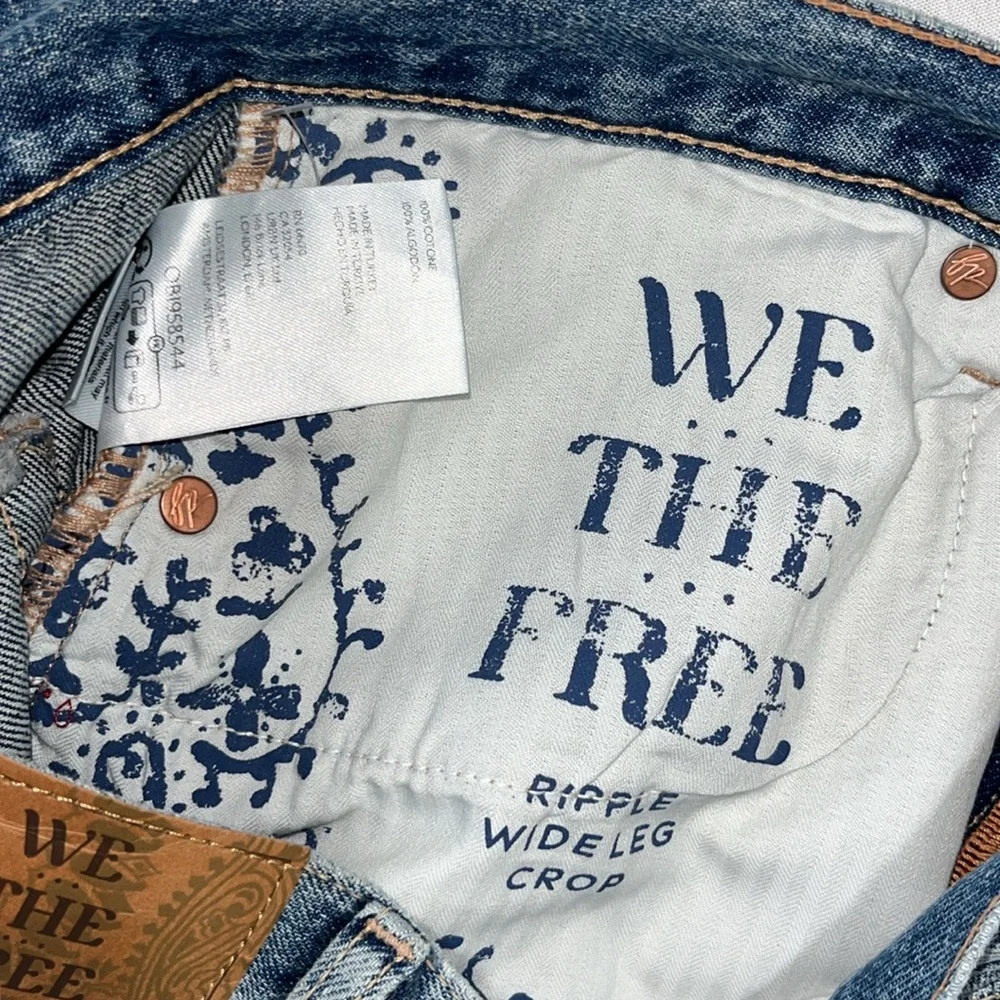 NWOT We The Free - Ripple Wide-Leg Cropped Jeans, 28
